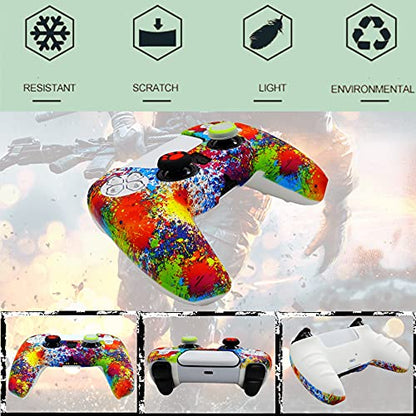 Silicone Skin for Ps5 Controller, 2pcs Anti-Slip Shell Cover Case with 10 Joystick Grips, 2 Pairs L2 R2 for Playsation 5 Controller Wireless Gamepad - color: PS5 controller #5
