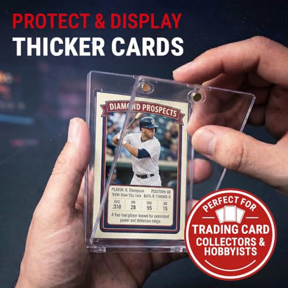 Ultra Pro ONE-TOUCH 75PT Magnetic Card Holder – Hard Plastic Trading Card Holder with UV Blocking – Clear Display for Standard Size 2.5" x 3.5" – Diamond Corners & Frosted Borders – 5 Pack