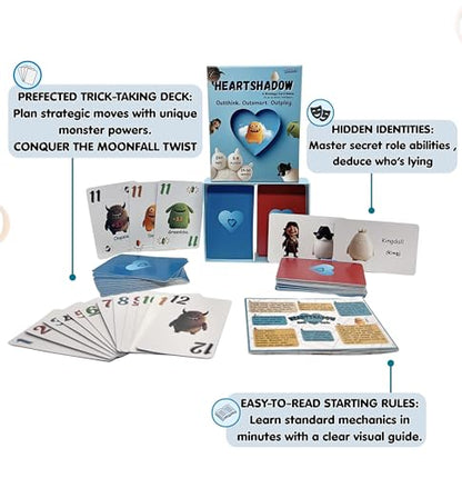 Cunning. Ruthless. -Secret Role Strategy Card Games for Teens & Adults | Fun bluffing,3-8 Players,Ages 14 + |15-30 mins | A dark twist on Hearts | Travel-friendly | Quick-Play Family Party Fun