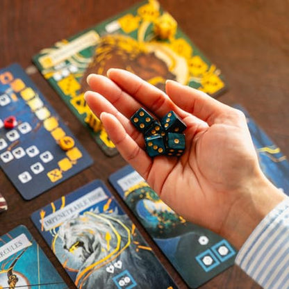 Envy Born Games Hercules and the 12 Labors – Solo Card & Dice Game | Mythology Strategy Adventure | Complete Epic Quests, Battle Monsters & Unlock Godhood | Immersive Board Game for Adults & Teens