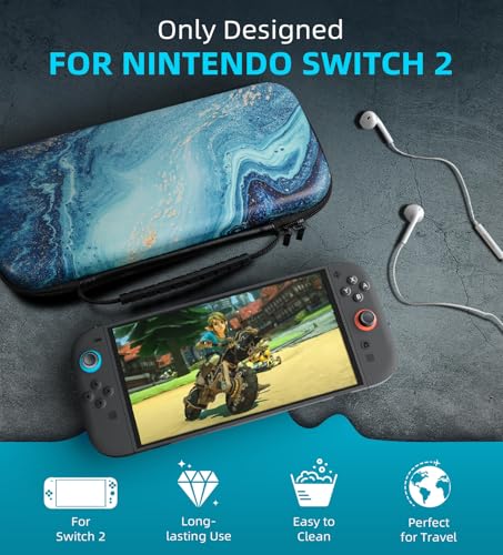 TiMOVO Carrying Case Compatible with Nintendo Switch 2, Gilding Texture | Travel Carry Case, 10 Game Cartridges & Pocket, Protective Portable Hard Shell Pouch, For Console & Accessories - color: Gilding Texture