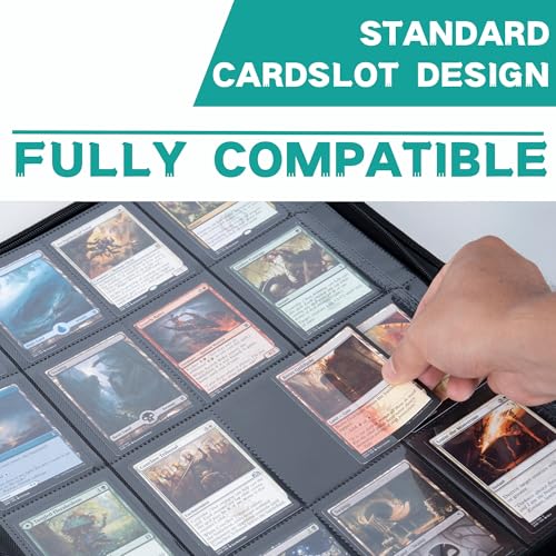 1000+ Pockets Trading Card Binder, 16-Pocket Card Ablum Compatible with MTG,Sports Cards & Other Standard Size Trading Cards (Teal) - color: Teal
