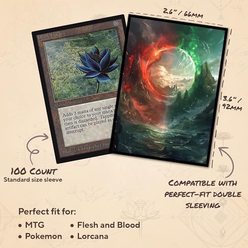 Green Red - MTG Card Sleeves, 104ct, Standard Size, Smooth | Perfect for Double Sleeving, Smudge Resistant Matte Back, Standard 66x92mm - Compatible with Magic The Gathering & TCG Cards - color: Green Red