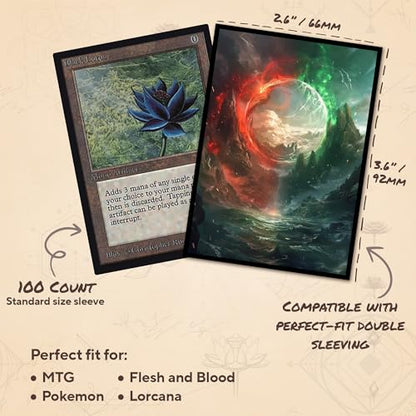 Green Red - MTG Card Sleeves, 104ct, Standard Size, Smooth | Perfect for Double Sleeving, Smudge Resistant Matte Back, Standard 66x92mm - Compatible with Magic The Gathering & TCG Cards - color: Green Red