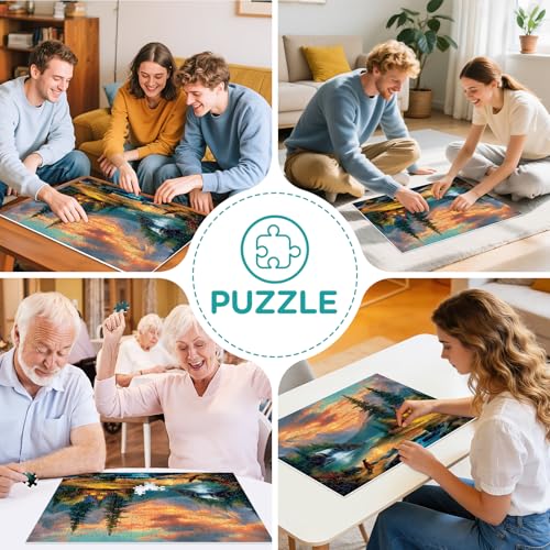 500 Piece Puzzle for Adult,Mountain Cabin by a Lake Jigsaw Puzzle for Adult Senior,Large Piece Puzzle with HD Print & Poster,nterlock Perfectly Frameable,Challenging Family Game Great Gift,20.5 x 15In - color: Black