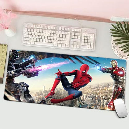Cartoon Pattern Extended Gaming Mouse Pad, 31.5 x 11.8 Inches Non-Slip Keyboard Mat with Stitched Edge for Gaming & Office (Spide) - color: Spide