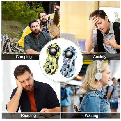 Skylety 2 Pcs Fidget Toys for Adults Controller Fidget Pad Stress Relief Cube Clicker Game Controller Sensory Educational Toy for ADHD Autism Relief Stress Anxiety(Camouflage Style) - style: Camouflage Style