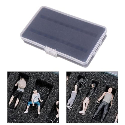 Milageto 1/64 Scale Doll Storage Box with Sponge, Miniature Action Figure Display Case for Collectibles and Comic Con