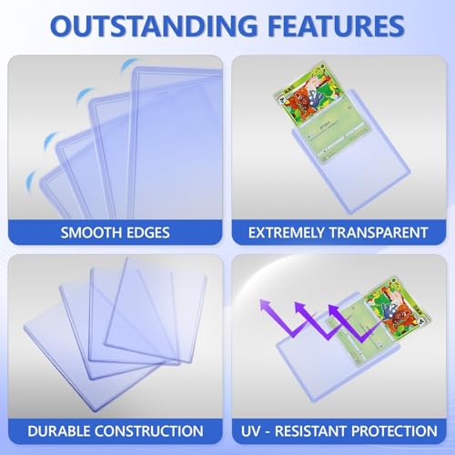 DEDC 200 Packs Trading Cards Shipping Protectors 100 Packs Cards Protector Shipping 50 Pcs Top Loaders 50 Pcs Black Bubble Mailers 5x 6" for Trading Card and a Tape Card Ship Bundle (Black)