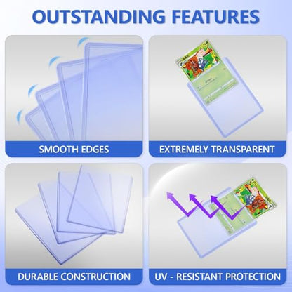 DEDC 200 Packs Trading Cards Shipping Protectors 100 Packs Cards Protector Shipping 50 Pcs Top Loaders 50 Pcs Black Bubble Mailers 5x 6" for Trading Card and a Tape Card Ship Bundle (Black)
