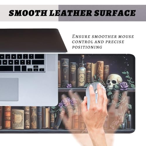 Books Mouse Pad Gothic Fantasy Roses Potion Skull Mousepad Extended Large Laptop Keyboard Non-Slip Rubber Base with Stitched Edges Office Computer Keyboard Laptop 31.5x11.8 Inch - color: Books_05, size: 31.5L x 11.8W inches