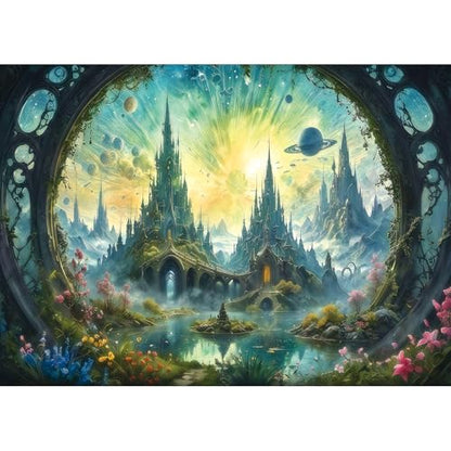 Science Fiction Landscape Jigsaw Puzzle for Adults - Fantasy 1000 Piece with Letters on Back - Challenging Family Game Gift - Finished Size 26.75 x 19.75 - color: Science Fiction