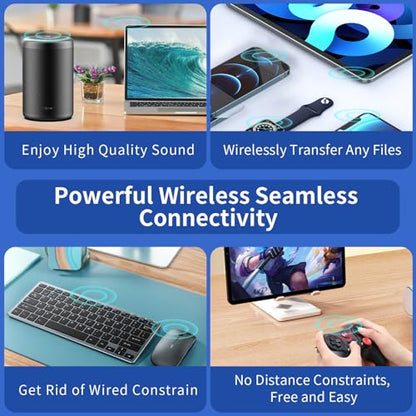 Long Range USB Bluetooth 5.3 Adapter for PC, Wireless Dongle Enhanced Antenna for Laptop Desktop Computer Windows 11 10 8.1 7, Linux, Pair n Play Headphones Speaker Mice Keyboard Controller - style: BT5.3-150M Long Range-BU03