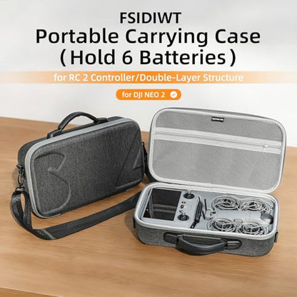 Carrying Case for DJI Neo 2 Accessories, Portable Travel Shoulder Bag for DJI Neo 2 Fly More Combo, Compatible with RC 2 Remote Controller and 6 Intelligent Flight Batteries