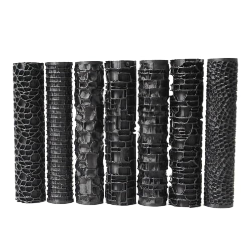 Texture Roller Set – 7-Pattern 3D-Printed Miniature Terrain Rollers for Clay & Modeling – Ideal for D&D, Tabletop, Polymer Clay Crafts (Interesting 7 Patterns) - color: Interesting 7 patterns