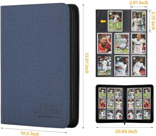 Trading Card Binder, Card Collection Binder with 540 Side Loading Pockets, 9 Pocket Album Folder for TGC,MTG, Baseball Cards, Yugioh (Blue) - color: blue