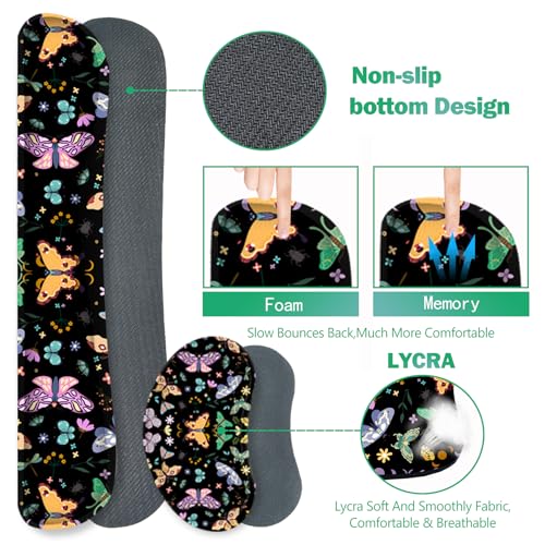 ARTSO Desk Mat Set, Black Butterfly Extended Gaming Mouse Pad with Wrist Rest Support +Keyboard Wrist Rest +Coaster, Large Cute Mousepad, Easy Typing and Pain Relief - color: Black Butterfly