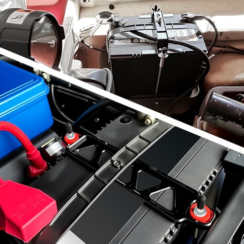 10 Inch Car Battery Hold Down Bolt Kit Stainless Steels,J Bolts Battery Hold Down Kit Includes Hooks,Nuts,Washers,Covers,Universal Cars Batteries Holder Car Accessories