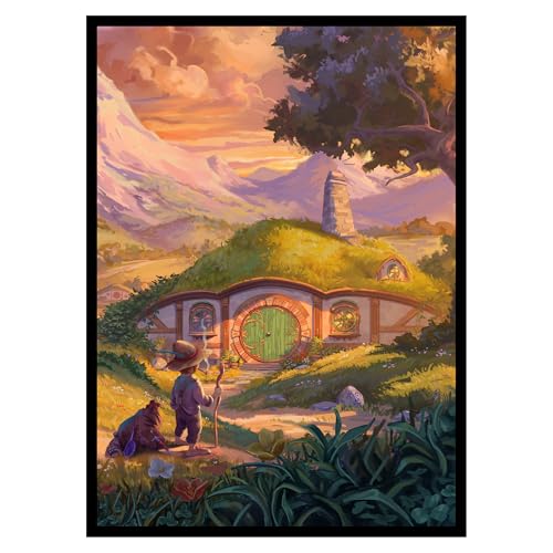 (Halfling Tranquility V1) 100% Hand-Drawn 100ct Textured Matte TCG/MTG Card Art Sleeves by Realm Guard - style: V1 Regular