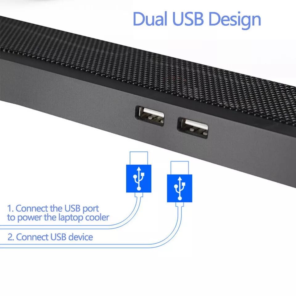 Laptop Cooling pad for Asus Republic of Gamers Gaming laptops, Laptop Cooler with 4 Fans, LCD Display Screen, 4 Height, 2 USB-A Port Laptop Stand