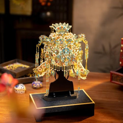 Piececool 3D Metal Puzzles for Adults, Chinese Kingfisher Phoenix Tiara Model Kits DIY Hobbies Crafts for Adult Difficult 3D Puzzles for Women, Home Decor Family Time Best Gifts - style: Kingfisher Phoenix Tiara