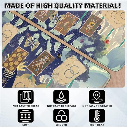 MTG Playmat Stitched Edges, MTG Mats for MTG DTCG CCG RPG Trading Card 24 x 14 inches TCG Playmats Smooth Rubber Surface Battle Game - color: Black Knight