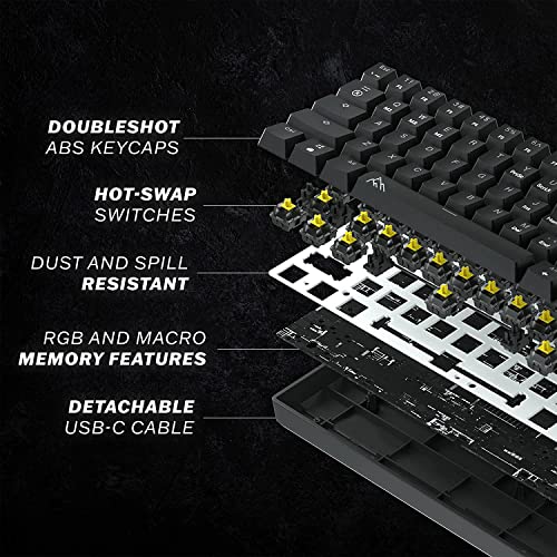 One - Hot-Swappable 60% Mechanical Keyboard with Extra Colorful Keycaps, RGB Lights, Spill Proof, Optical Switches (Gateron Blue)