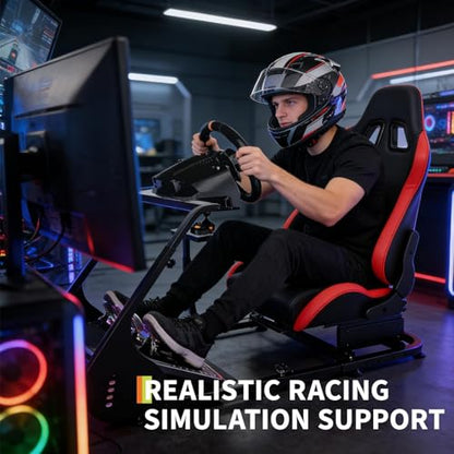 Foldable Sim Racing Rig | Heavy-Duty Carbon Steel Racing Wheel Frame Fits Logitech & All Top Gaming Steering Wheel Brands - size: 51x28.6x40.6 Inch