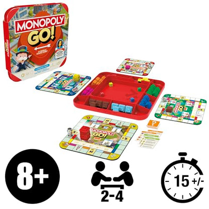 Monopoly GO! Board Game | Inspired by The Popular Mobile Board Game | Ages 8+ | 2-4 Players | 15 Mins. | Family Games | Travel Games for Kids and Adults