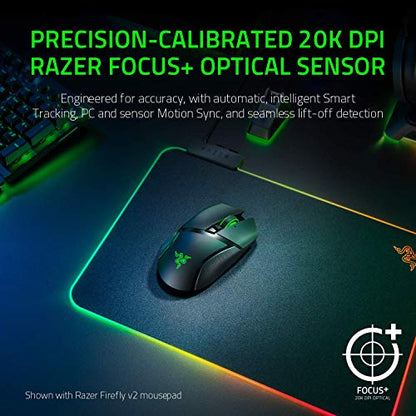 Razer Basilisk Ultimate HyperSpeed Wireless Gaming Mouse: Fastest Gaming Mouse Switch - 20K DPI Optical Sensor - Chroma RGB Lighting - 11 Programmable Buttons - 100 Hr Battery - Classic Black - size: Mouse Only