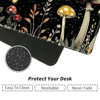 Mushrooms Snails and Moths for MTG & TCG Playmat Mouse Pad,BFDHGQZC 24" x 14" Game Mat for MTG/RPG/CCG Trading Card Game Playmats Table Mat Perfect for Card Games Video Games Computer Office - color: Mushrooms Snails and Moths