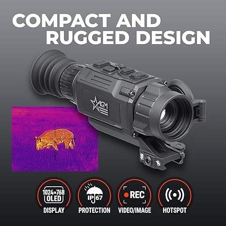 AGM Global Vision Rattler V2 Thermal Imaging Scope for Hunting, High Resolution with High Sensitivity Thermal Optics, Waterproof & Durable, Includes Thermal Targets & Cleaning Cloth - style: 19-256