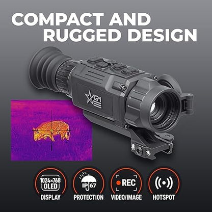 AGM Global Vision Rattler V2 Thermal Imaging Scope for Hunting, High Resolution with High Sensitivity Thermal Optics, Waterproof & Durable, Includes Thermal Targets & Cleaning Cloth - style: 19-256