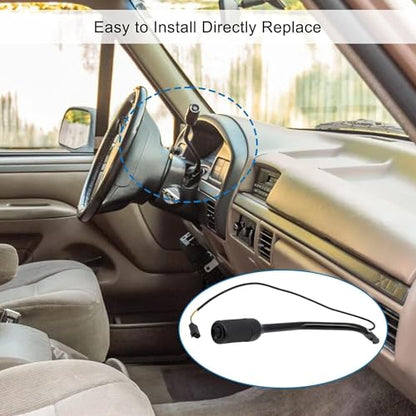 F2TZ-7210-F Transmission Gear Shifter Lever Set with Overdrive Shift Button and Cap Compatible with 1992-1997 Bronco F150 F250 F350 F53 F59 Replace for F4TZ-7210-B F4TZ7210B