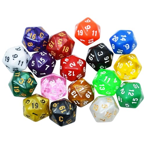 SmartDealsPro 10-Pack 20 Sided Dice D20 Polyhedral Dice for DND RPG MTG Table Game (Mix Color) - color: Mix Color