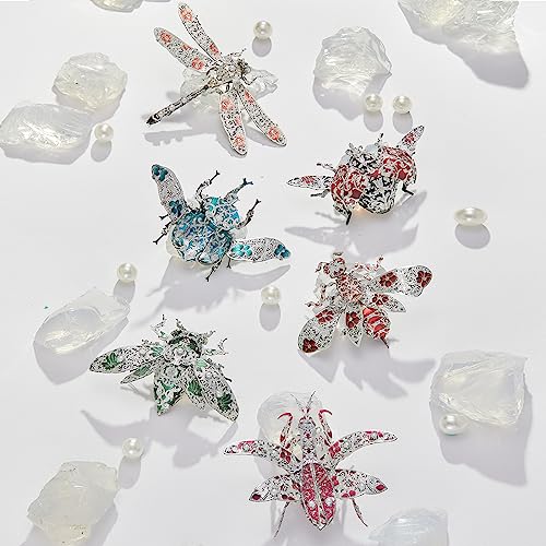 Piececool 3D Puzzles for Adults, 6pcs/Lots Insect Themed Brooches Metal Models Building Kits, Interesting Assembling Crafts Set with Tools for Beginners, Great Gifts - color: 6pcsperlot