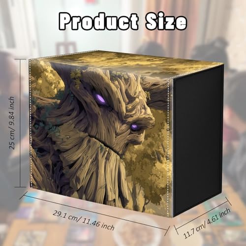 DEGDFSGR Card Game Storage Box for TCG MTG Commander Deck Box MTG Card Box Organizer Trading Card Case Magnetic Closure Creative Pattern Up to 2400 Cards, Golden Tree Spirit - color: Golden Tree Spirit