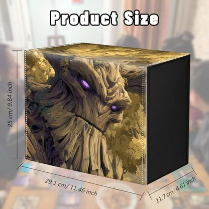 DEGDFSGR Card Game Storage Box for TCG MTG Commander Deck Box MTG Card Box Organizer Trading Card Case Magnetic Closure Creative Pattern Up to 2400 Cards, Golden Tree Spirit - color: Golden Tree Spirit