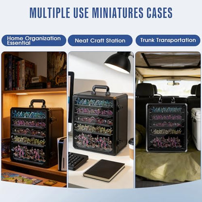 Miniature Storage Case, Carry & Display for Warhammer Minis, X-Large | Aluminum Alloy Frame for Secure Transport, Clear Window with Lock, for Warhammer 40k Miniatures, Figures and Collectibles - size: X-Large