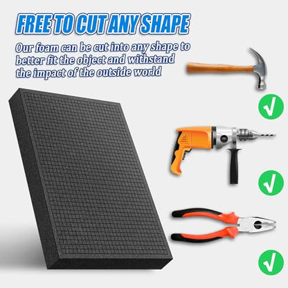 8 Pcs Pick Apart Foam Insert 4 PCS Foam Pads 4 PCS Pluck Foam Pre Cubed Foam Insert Pre Separated Cube Sheet Foam with Bottom Use for Interlocking Cases Tool Box Board Game Storage Drawer 16" x 12" - style: 16IN*12IN/8PCS