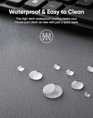 Reniteco Waterproof Large Office & Gaming Mouse Pad, 31.5" x 11.8" x 0.12" | Anti-Fray Stitched Edges, Premium Textured Surface, Non-Slip Rubber Base, Water and Stain Resistant Protection - color: Matte Gray, size: 31.5''x 11.8''x0.12"