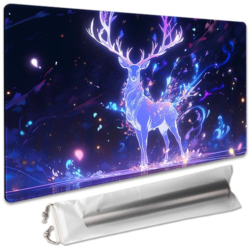 Board Game 14x24in MTG Playmat Compatible for OCG CCG RPG TCG Playmats (Blue Deer 2) - color: Blue Deer 2
