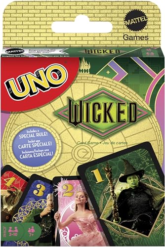 Mattel Games UNO Wicked Card Game for Kid, Adult & Family Nights, Parties, Travel & Camping, Inspired by the Movie - style: UNO Wicked