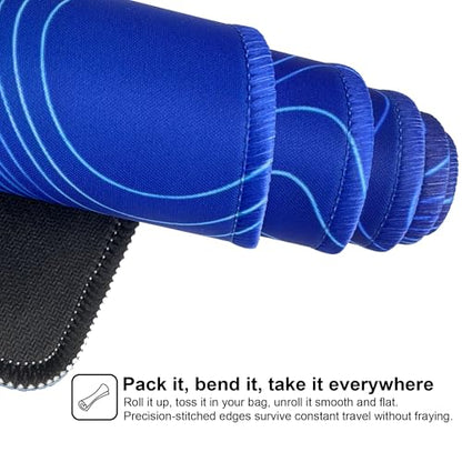 Large Mouse Pad-70x30 Blueline | Non-Slip Rubber Base 27.5x11.8IN Computer Desk Mat for PC,Mac,Laptop-Stitched Edges and Smooth Surface for Office,Home,Work - color: 70x30 Blueline