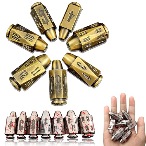 2025 Metal Polyhedral Bullet for DND Dice Set, 7Pcs Metallic D&D Dice with Gift Case for Dungeons and Dragon Game, RPG Role Playing Table Game Gifts (Black-Gold) - color: Black-gold
