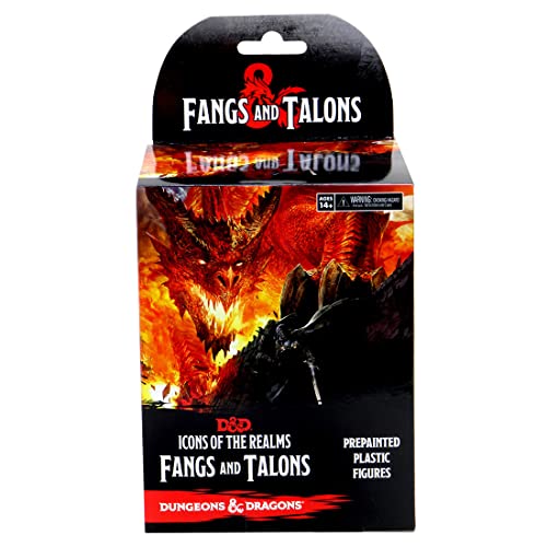WizKids D&D Icons of The Realms Miniatures: Fangs and Talons Individual Booster, Black - style: Booster
