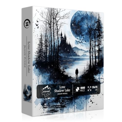 Nature Landscape Puzzles for Adults 1000 Pieces, PICKFORU Lone Shadow Lake Jigsaw Puzzle, Fantasy Forest Plant Tree Scenic Impossible Puzzle - style: Lone Shadow Lake Puzzle