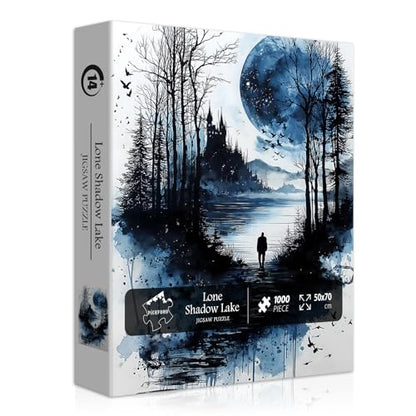 Nature Landscape Puzzles for Adults 1000 Pieces, PICKFORU Lone Shadow Lake Jigsaw Puzzle, Fantasy Forest Plant Tree Scenic Impossible Puzzle - style: Lone Shadow Lake Puzzle