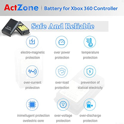 4pcs 4800mAh Battery Compatible with Xbox 360 Controller Battery Including 2-in-1 Battery Charger Station Stand Base