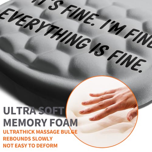 Ergonomic Joint Wrist Support Mouse Pad with Memory Foam Cushion Massage Bump, Carpal Tunnel Pain Relief Mousepad Slope Design for Wrist Rest, 11.8x7.9 in, Funny Coffee Cat - color: Funny Coffee Cat